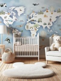 Painel de Parede Mapa Mundi - 1-00092PD2050